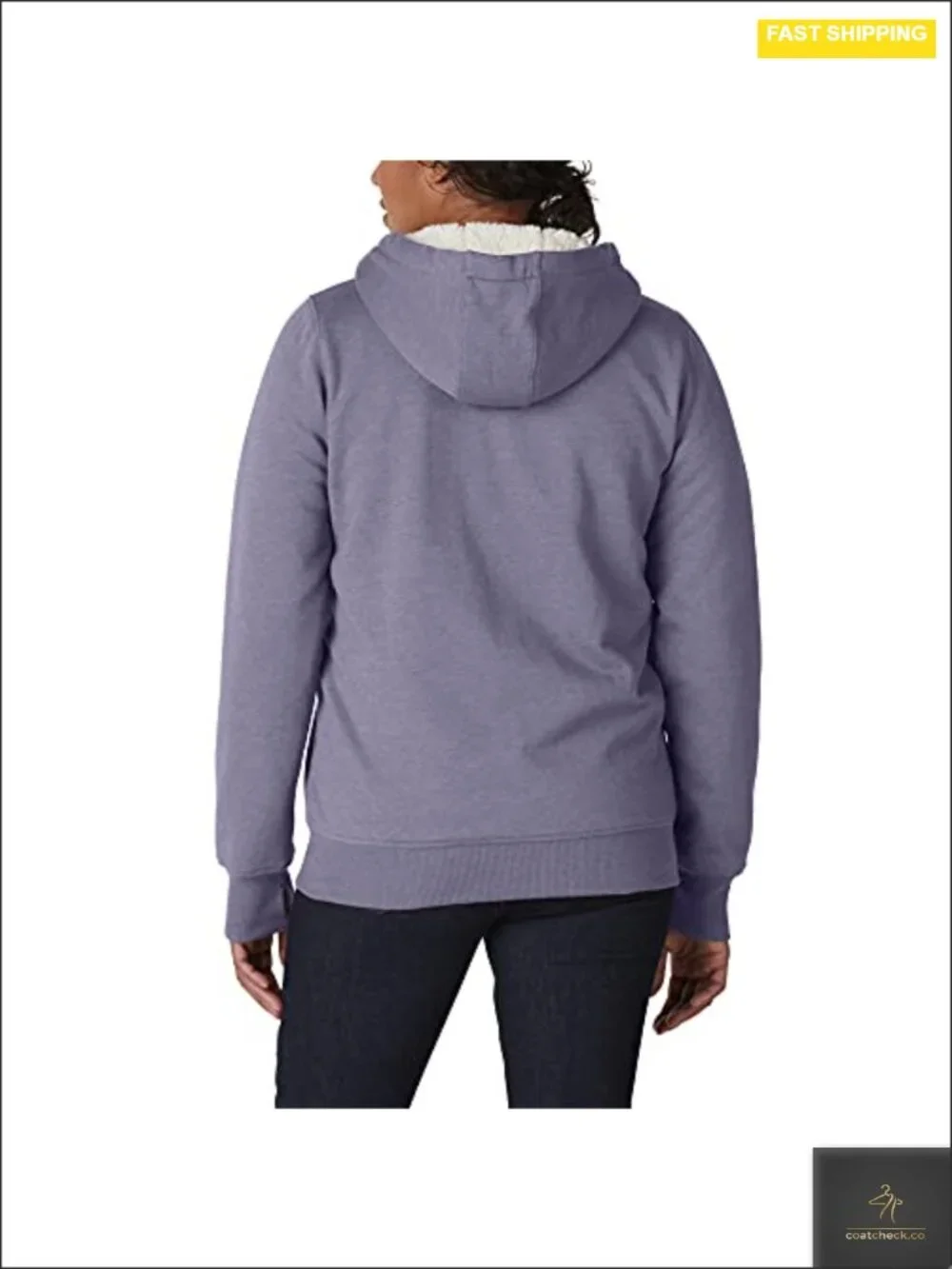 Women's Sherpa Lined Hoodie Zip-Up Work Jacket with Fleece Exterior